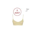 FOREVER MORE 6'lı Kadın Ince Pedli Askılı Dikişsiz Esnek Büstiyer TEN-L