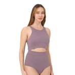 FOREVER MORE Fitilli Toparlayıcı Etkili Kadın Crop Atlet MENEKŞE MOR-L