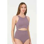 FOREVER MORE Fitilli Toparlayıcı Etkili Kadın Crop Atlet MENEKŞE MOR-M