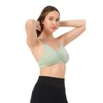 FOREVER MORE Kadın Dikişsiz Sporcu Sırt Detaylı Askılı Crop Büstiyer su yeşil-M