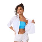 FOREVER MORE Kadın Straplez Crop Top AÇIK MAVİ-S/M
