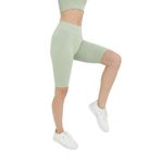 FOREVER MORE Seamless Fitilli Biker Tayt su yeşili-L
