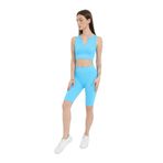 FOREVER MORE Seamless Spor Tayt Crop Takım AÇIK MAVİ-S