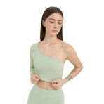 FOREVER MORE Tek Omuz Crop Top su yeşili -M