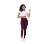 FOREVER MORE Wick Model Çizgili Arkası Toplamalı Toparlayıcı Etkili Yüksek Bel Tayt Seamless Mürdüm-M/L