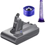 Forge Jungle 21.6 V V6 DC62 Pil Adaptörü + Ön/arka Filtreler Dyson V6 SV04 SV03 DC58 DC59 DC61 DC74 Hayvan DC72 Vakum Için Değiştirin (Yurt Dışından) - Süpürge Yedek Parçaları