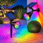 Forlife 7 Renk Rgb Led Spot Güneş Enerjili Bahçe Aydınlatması, Fotoselli, Aplik, 18W, Su Geçirmez Dış Mekan Solar Lamba, Duvar Zemin Montajı (Kırmızı, Yeşil, Mavi, Amber, Mor, Beyaz, Turkuaz)