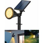 Forlife AMBER18 LED Spot Güneş Enerjili Bahçe Aydınlatma Lambası, Fotoselli, Spike Aplik, 18W Su Geçirmez Dış Mekan Solar Lamba, Ağaç, Veranda, Garaj, Havuz, Duvar Ve Zemin Montajına Uygundur 42 CM