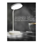 Forlife Dokunmatik Şarjlı Masa Lambası, 3 Farklı Işık Seçeneği, Çalışma Lambası, Ders Lambası, Kitap Okuma