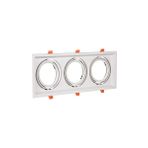 Forlife FL-2192 B AR111 Üçlü Metal Beyaz Kasa Vitrin Aydınlatma Armatür Kasası