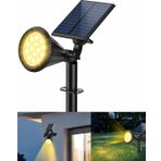 Forlife Gün Işığı18 LED Spot Güneş Enerjili Bahçe Aydınlatma Lambası, Fotoselli, Spike Aplik, 18W Su Geçirmez Dış Mekan Solar Lamba, Ağaç, Veranda, Havuz, Duvar Ve Zemin Montajına Uygundur 42 CM