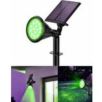 Forlife Yeşil 18 LED Spot Güneş Enerjili Bahçe Aydınlatma Lambası, Fotoselli, Spike Aplik, 18W Su Geçirmez Dış Mekan Solar Lamba, Ağaç, Veranda, Garaj, Havuz, Duvar Ve Zemin Montajına Uygundur 42 CM