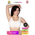 Form Angel #Büstiyer Dikişsiz Seamless Kadın Esnek Yumuşak Kumaş Kalın Askılı Pedli Spor Büstiyer - 4 Adet