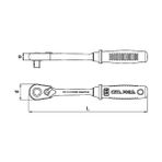 Form C01-11 1/4” Düğmeli Cırcır Kolu (Kompakt Kafa) - Option-1