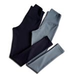 Form Class | 2'li Uzun, Kaşkorse, Toparlayıcı, Yüksek Bel Kadın Tayt (Çağla Yeşili-Siyah, L/XL)