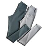 Form Class | 2'li Uzun, Kaşkorse, Toparlayıcı, Yüksek Bel Kadın Tayt (Krem-Çağla Yeşili, L/XL)