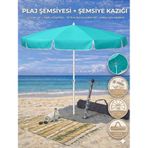 Form Outdoor Plaj Şemsiyesi + Şemsiye Kazığı + Taşıma Çantası Hediyeli Turkuaz