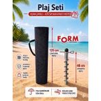 Form Outdoor Plaj Şemsiyesi Taşıma Çantası Dayanıklı Kumaş ve Kum Saplama Aparatı Hediyeli 125 cm