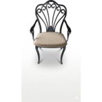 Form Outdoor Plastik Ferforje Sandalye Minderi - Krem - 3 cm sünger yüksekliği
