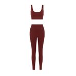 Formactive Bordo U Yaka Büstiyer Ve Push Up Dikişsiz Tayt Takım