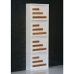 Formet 4 Raflı Mdf Dekorlu Metal Ayakkabılık - Beyaz