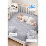 Formeya %100 Pamuk Kapitone Fitted Su Sıvı Geçirmez Bebek Alezi-Çocuk Alezi, Park Yatak Beşik Yatak Alezi - 70 x 120 cm - Gri
