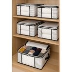 Formeya 4 Adet Lüks Pencereli Çok Amaçlı Dolap Düzenleyici Hurç Çorap Hurcu 34 x 22 x 22 cm - Beyaz - 34 x 22 x 22