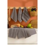 Formeya 6 Adet Mutfak Havlusu Takımı - Mutfak Havlusu - El Havlusu Seti 30 x 50 cm - 30 x 50 cm - Antrasit