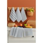 Formeya 6 adet Mutfak Havlusu Takımı - Mutfak Havlusu El Havlusu Seti 30x50 cm - 30 x 50 cm - Açık Gri