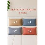 Formeya 8 Adet Kapaklı Renkli Yastık Kılıfı