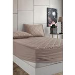Formeya Alez Kahverengi %100 Pamuk Kapitone 200x200 cm Yatak Koruyucu Alez Fitted Çarşaf