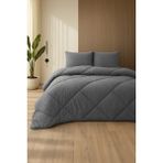 Formeya Antrasit Gri Soft Kışlık Tek Kişilik Yorgan 155*215 cm - 155 x 215 cm - Antrasit - Gri