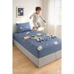 Formeya Astronot Desen Tek Kişilik Kapitone Fitted Su Sıvı Geçirmez Yatak Alezi Seti (1 Adet Yastık Kılıflı) (100x200)