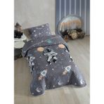 Formeya Astronot Desenli Çocuk-genç Odası Tek Kişilik Pike-yatak Örtüsü Takımı 160 X 230 Cm (çarşafsiz) Gri