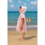 Formeya Çocuk 9-10yaş Bornoz Panço %100 Pamuk Plaj Havlusu Peştamal Pembe