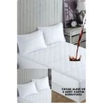 Formeya Mikrofiber Kapitone Fitted Su Sıvı Geçirmez Yatak Koruyucu Alez-2 Adet Yastık Koruyucu SET(12 Ebat) - Beyaz - 160 x 200 cm