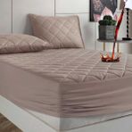 Formeya Pamukkale Alez Set Kahverengi Kapitone Sıvı Geçirmez Yatak Koruyucu-2 Adet Yastık Koruyucu (11 Ebat) - 180 x 200 cm