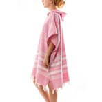 Formeya Pamuklu Yetişkin Peştemal Panço Bornoz Plaj Havlusu (Pembe, L-XL)