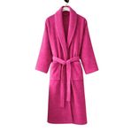 Formeya Premium Pamuklu Unisex Bornoz - Yumuşak Dokulu Hızlı Kuruyan Canlı Renkli Bornoz (Fuşya Bordo, S/M)