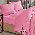 Formeya Pudra Kapitone Yatak Koruyucu %100 Pamuk Alez Ve Nevresim Set - Pembe - 180 x 200 cm