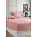 Formeya Set Pamukkale Pudra Alez Kapitone Yatak Koruyucu-2 Adet Yastık Koruyucu Alez(11 Ebat) - 180 x 200 cm - Pembe