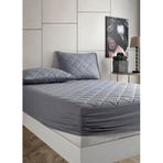 FORMEYA Yatak Koruyucu Alez Kapitone Gri Renk%100 Pamuk Fitted Alez Çarşaf 180 X 200