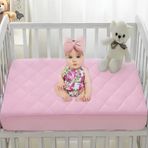 Formeya%100 Pamuk Renkli Kapitone Fitted Su Sıvı Geçirmez Bebek-Çocuk Alezi, Park Yatak Beşik Yatak Alezi (Pudra, 80 x 130)