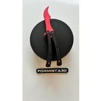 Formista3d Cs:go Kelebek - Butterfly Knife (KELEBEK BIÇAK) Siyah Kırmızı Gerçek Boyut- Istenilen Isim Yazılır