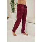 FORMO Erkek Ekose %100 Organik Pamuk Cepli Düz Paça Pijama Altı