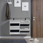 Formood Dörtlü Tablalı Metal Ayakkabılık Beyaz Mdf Antrasit