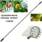 Formosa Teleskopik Meyve Toplama Aparatı Sepeti Ø16 cm 4 Metre Dayanıklı Metal Saplı