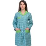 Formteks Temizlik Önlük Zefir Yeşil Beyaz Kareli - 3XL - Mavi