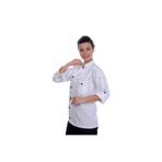 FORMTEKS Unisex Aşçı Ceket Harman Gabardin Beyaz