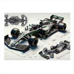 Formula 1 Araba Tasarımı Desenli Ahşap Tablo 25cmX 35cm